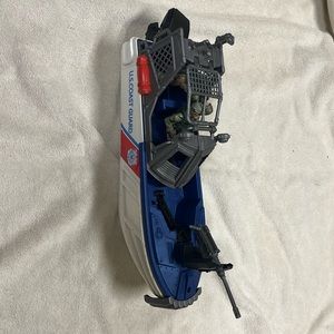 Coast guard boat with 2 men